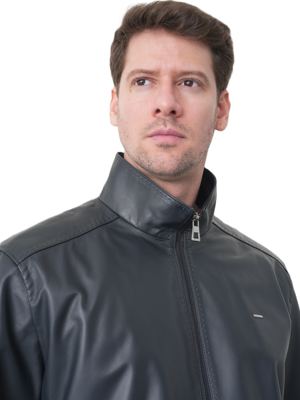 KHIMEONE Мужская кожаная демисезонная куртка (натуральная кожа наппа)