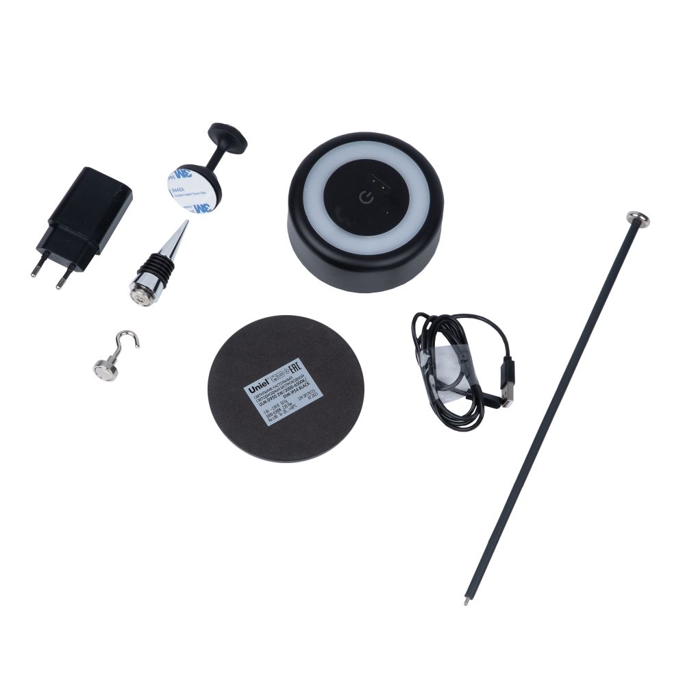 ULM-D950 3W-3000-6500K-DIM IP54 BLACK Светильник настольный светодиодный беспроводной. Встроенный аккумулятор 2200mAh. Диммер. Черный. TM Uniel