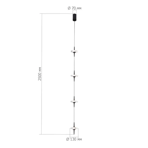 SL6231.403.04 Светильник подвесной ST-Luce Черный/Прозрачный LED 4*5W 4000K ZENITH