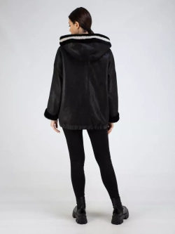 Дубленка натуральная с капюшоном двухсторонняя