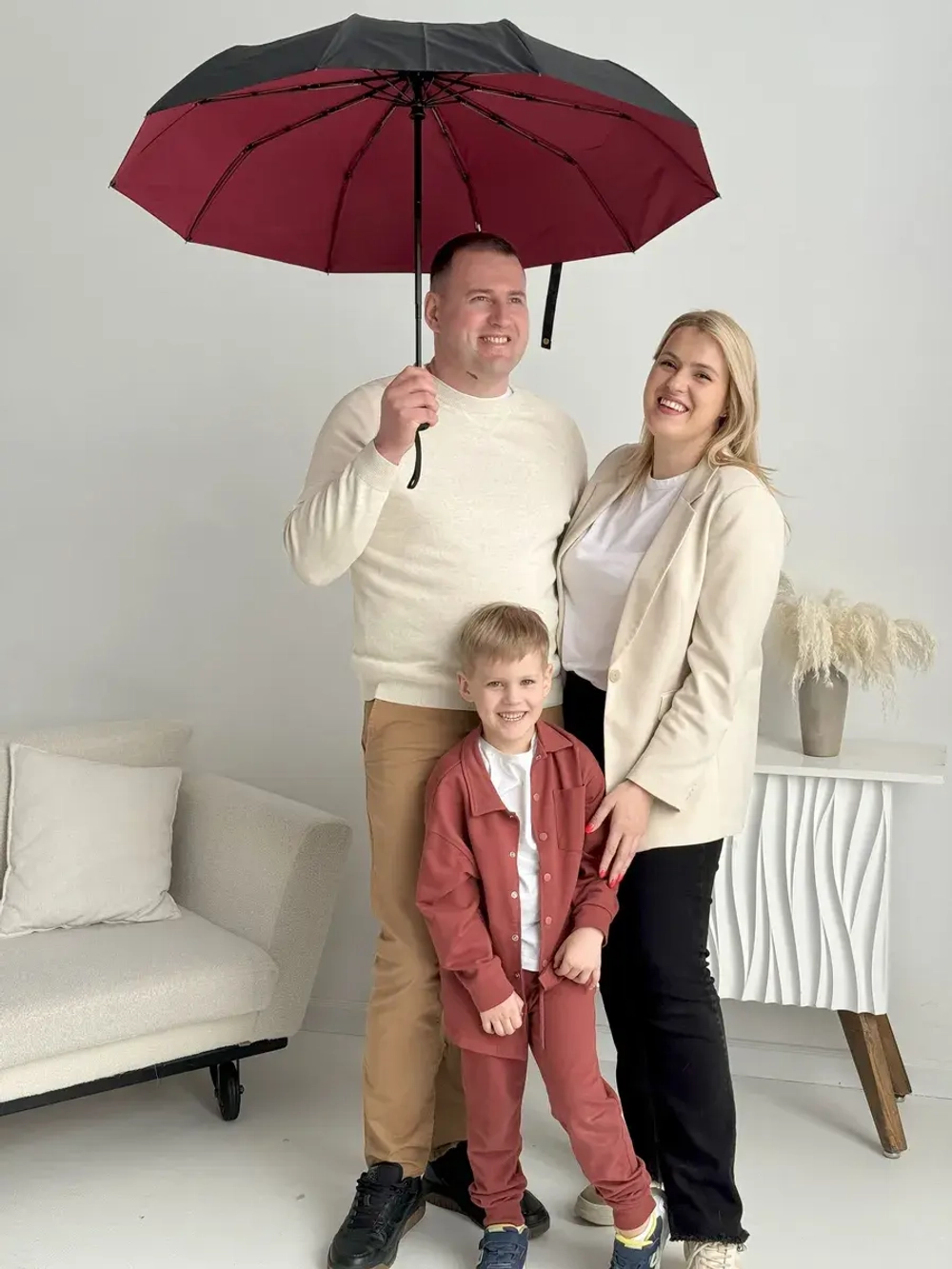 Зонт автомат c системой антиветер женский и мужской большой купол 10 спиц. Цвет синий.