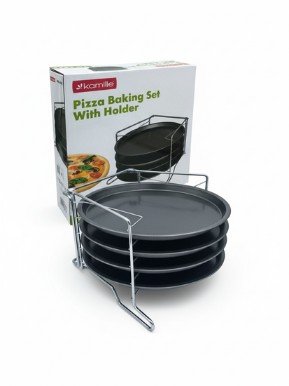 Набор для пиццы 4 противня 29 см. с подставкой Kamille KM 6045