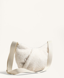 Oysho Мини-сумка через плечо из искусственной овчины, экрю
