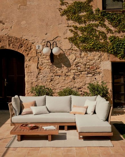 Raco 5-местный угловой диван и журнальный столик из массива акации La Forma Испания 