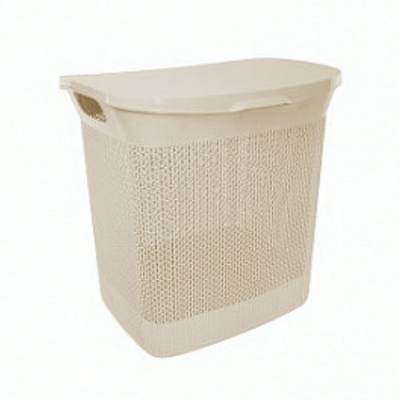 Корзина для белья Ajur 35л слоновая кость