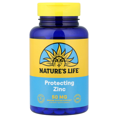 Nature's Life, защитный цинк, 50 мг, 250 таблеток