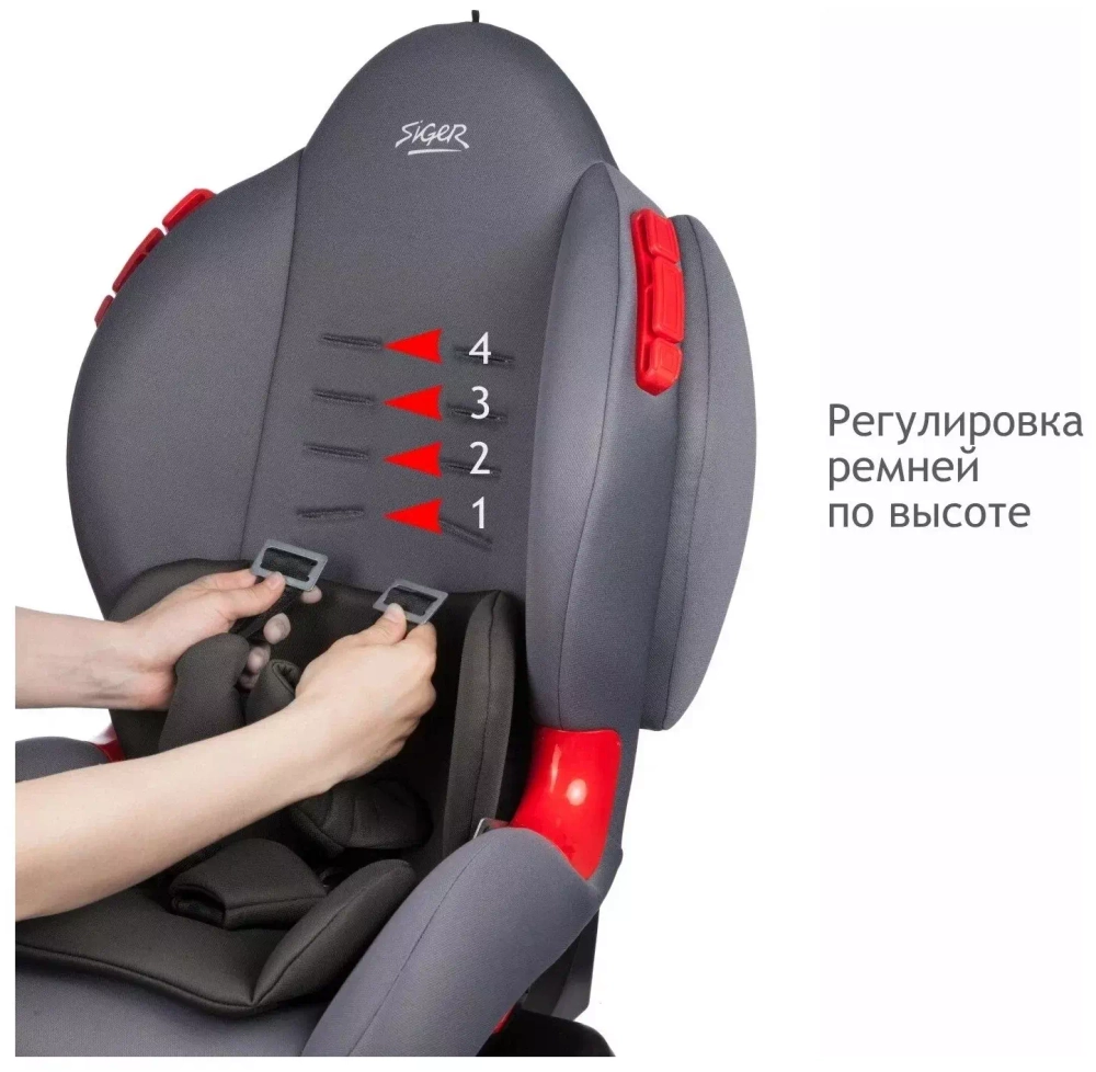 Детское автомоб. кресло Siger "Кокон ISOFIX" маренго, 1-7 лет, 9-25 кг, группа 1/2, шт