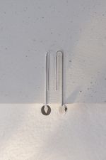 Серьги подковы с розовым кварцем