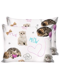 Наволочка комплект 2шт Сказка "Пушистики" 50х70 см, перкаль