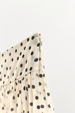 ZARA ШОРТЫ-БАНАНЫ В ГОРОШЕК, ЭКРЮ