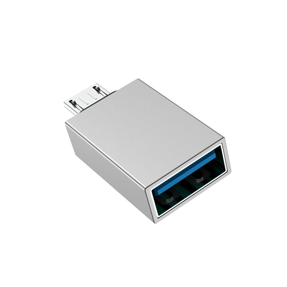 Переходник OTG BOROFONE BV2 USB - Micro USB (серебро)