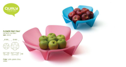 Ваза для фруктов Flower розовая Qualy