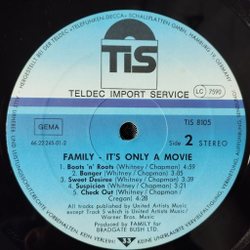 Винтажная виниловая пластинка LP Family It is Only A Movie (Germany 1984)