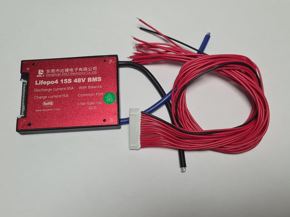Плата контроля BMS LiFePO4 15S 48V 30A