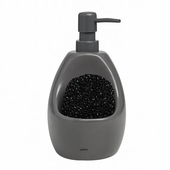 Диспенсер для мыла с подставкой для губки Joey 590 мл, уголь