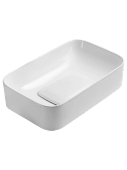 Раковина накладная (глянцевая белая) WeltWasser WW ELBACH 78575-50 GL-WT 505х380х150