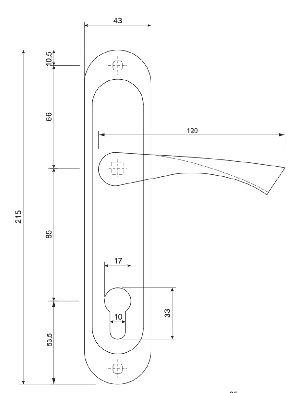 Ручка дверная на планке Avers HP-85.0123 Avers