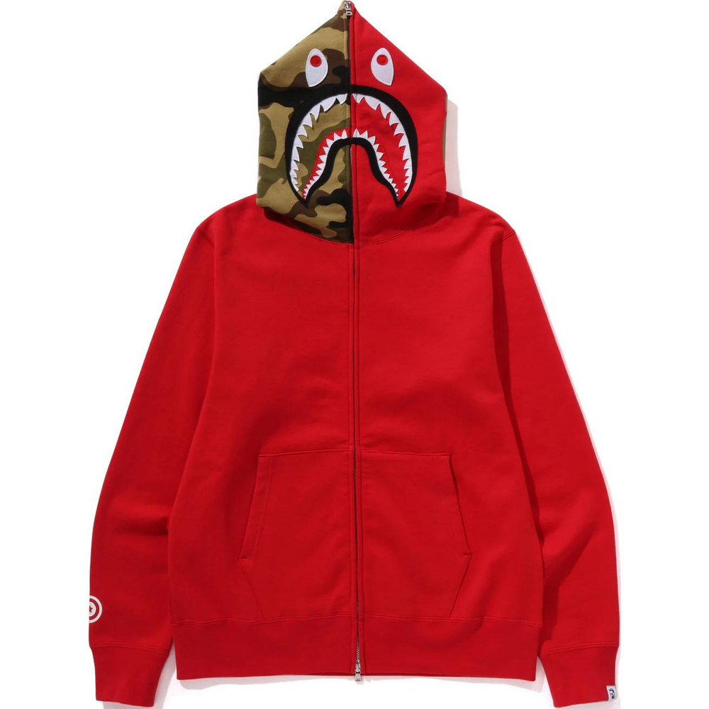 A Bathing Ape Bathing Ape Shark Pattern Hooded Zip Up Свитшот