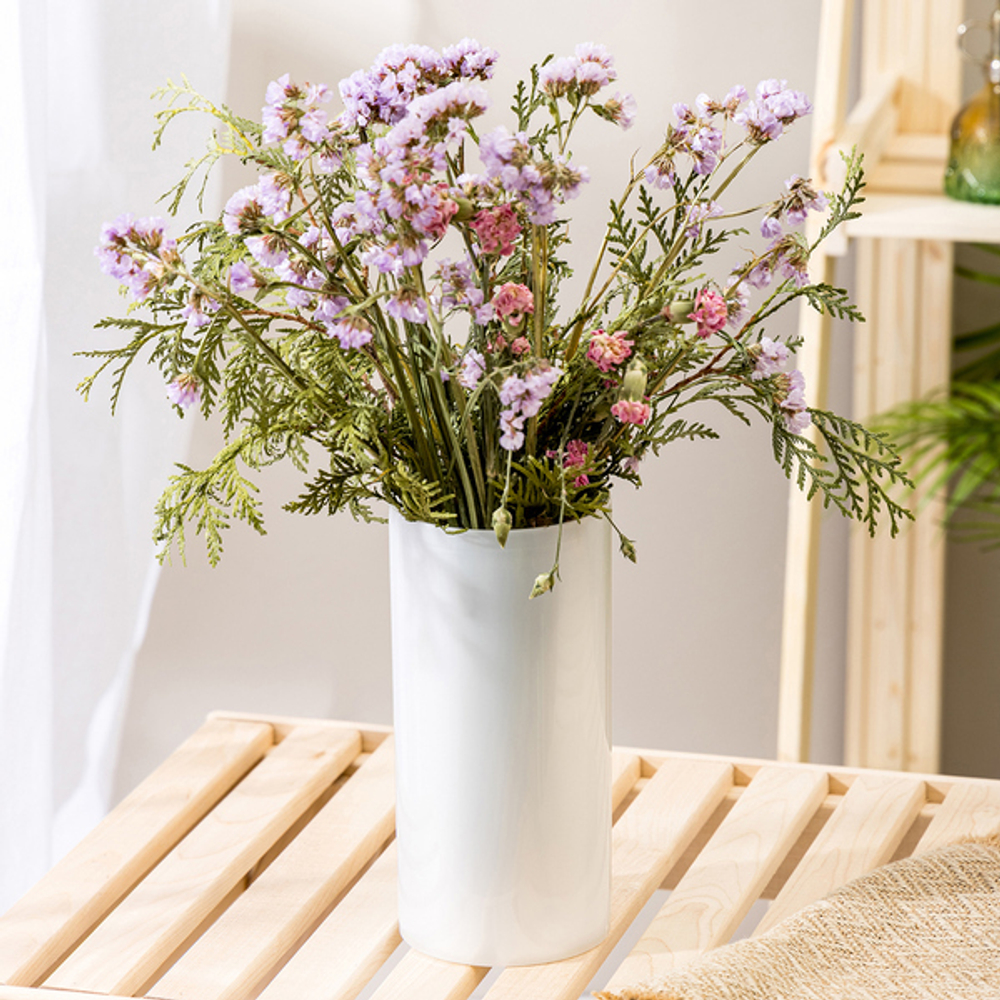 Ваза для цветов пластиковая 1,8л «Jasmine» (белый перламутр)