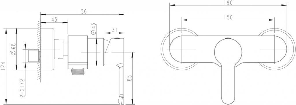 Смеситель для душа Bravat Stream