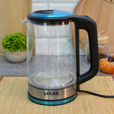 Чайник электрический 1,8л "Lykas" стеклянный, L-1831