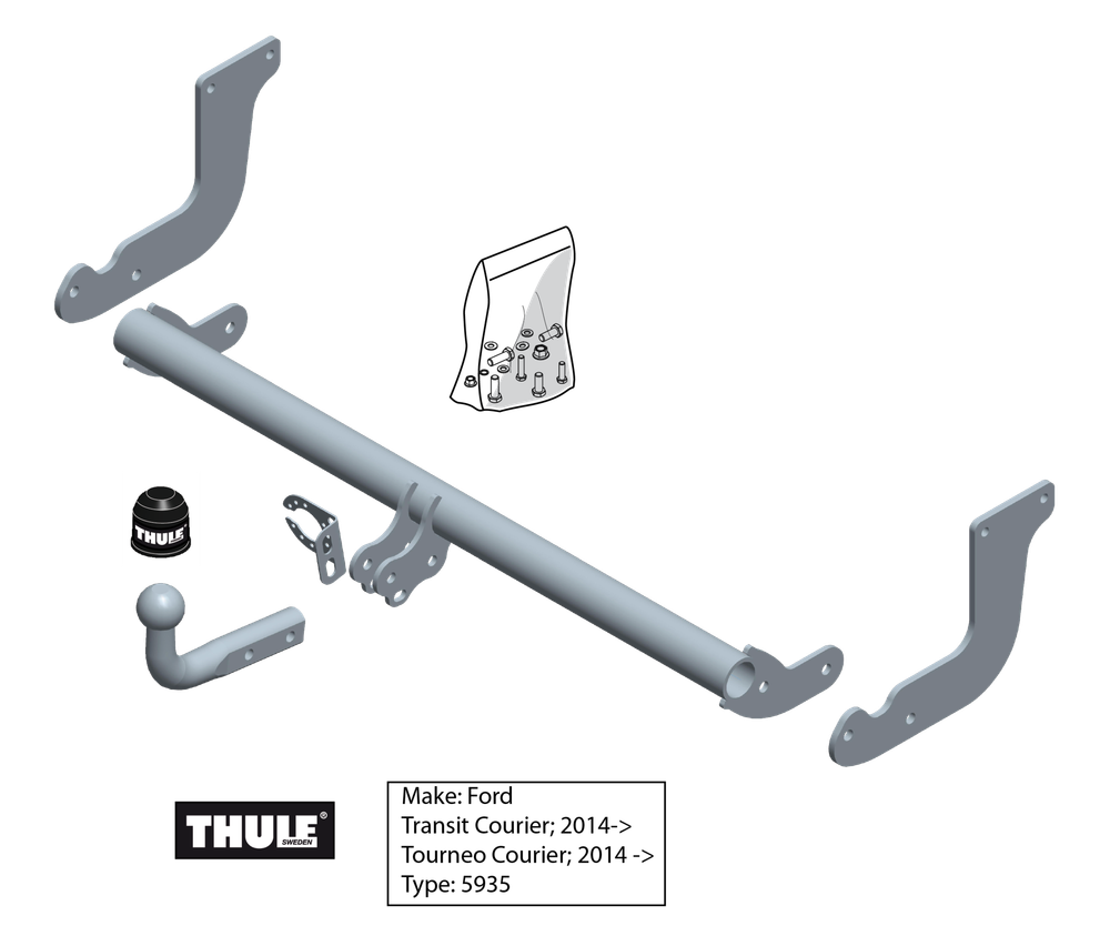Фаркоп Brink (Thule) 593500 для Ford Transit (2014 - )(паспорт и сертификат в комплекте)(без электрики)