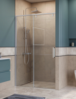 Душевая дверь шириной 130см BelBagno SOFT_CLOSE-1-BF-1-130-C-Cr профиль хром, стекло прозрачное