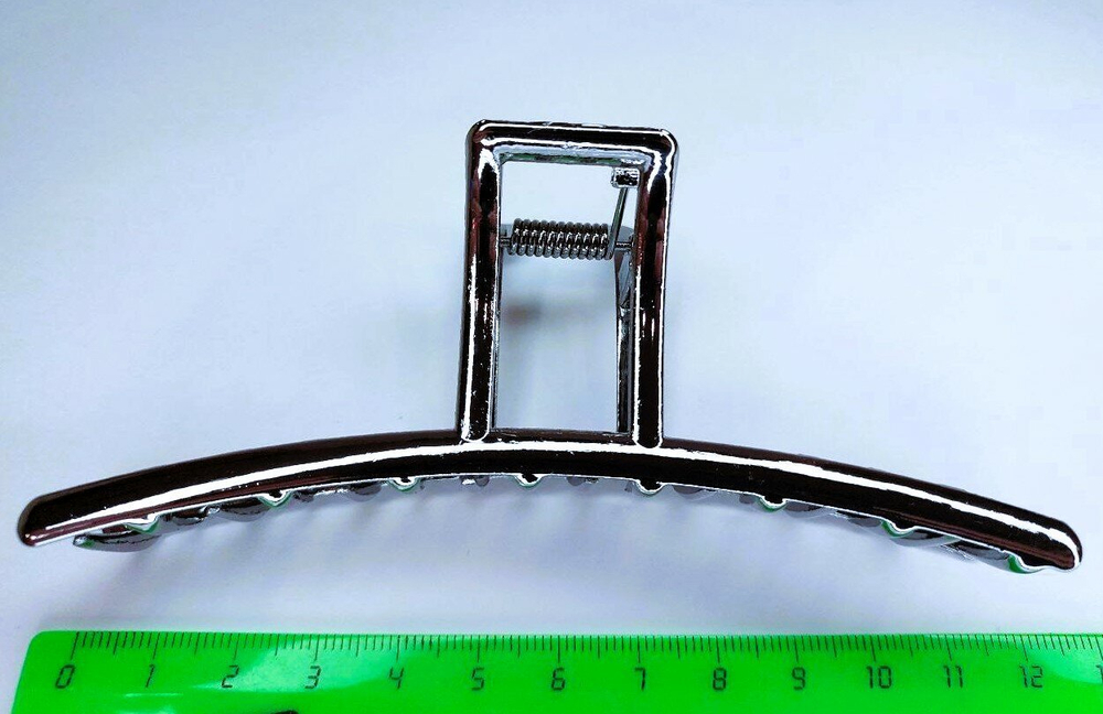 Заколка Краб. Модерн. Усиленная. Металлическая. Для прически хвост. Для всех типов волос. Цвет черный.