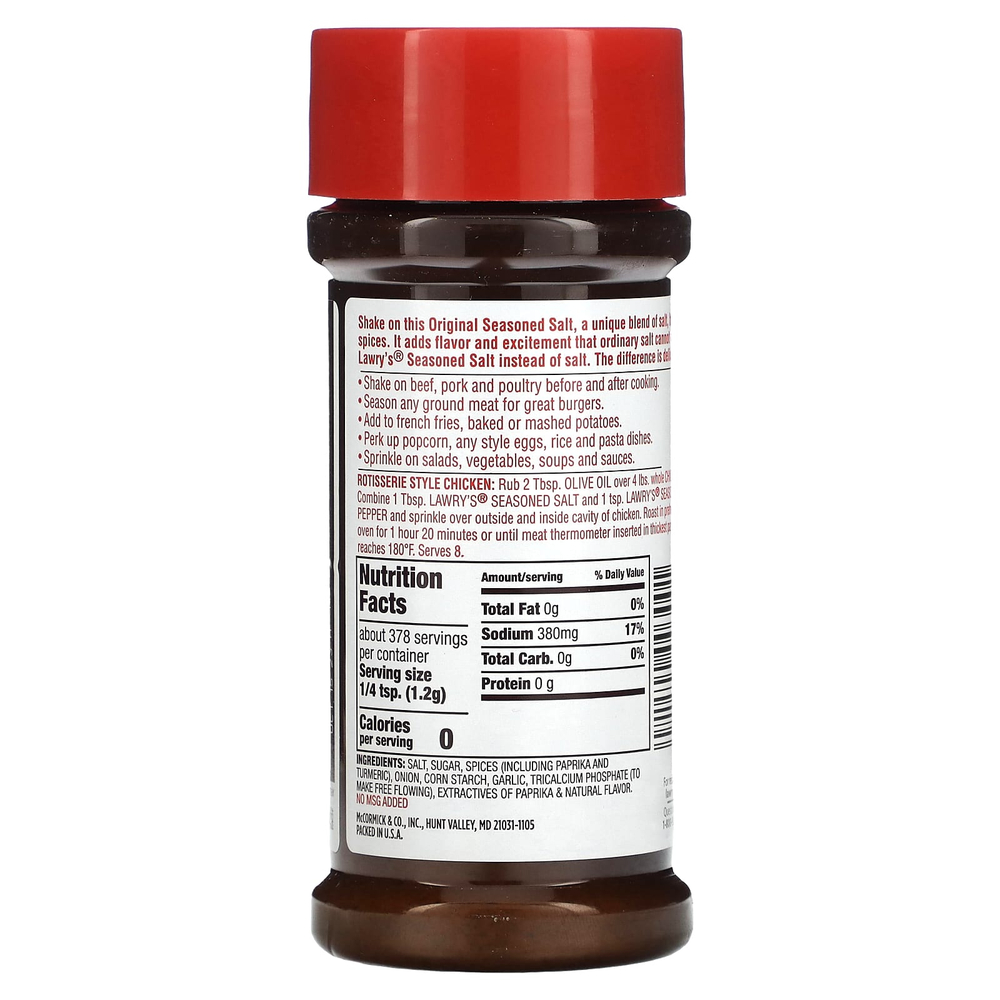 Lawry's, соль с приправами, 453 г (16 унций)