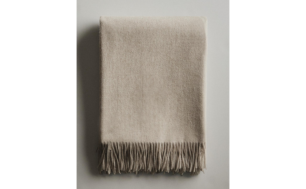 Zara Home плед из шерсти, серый