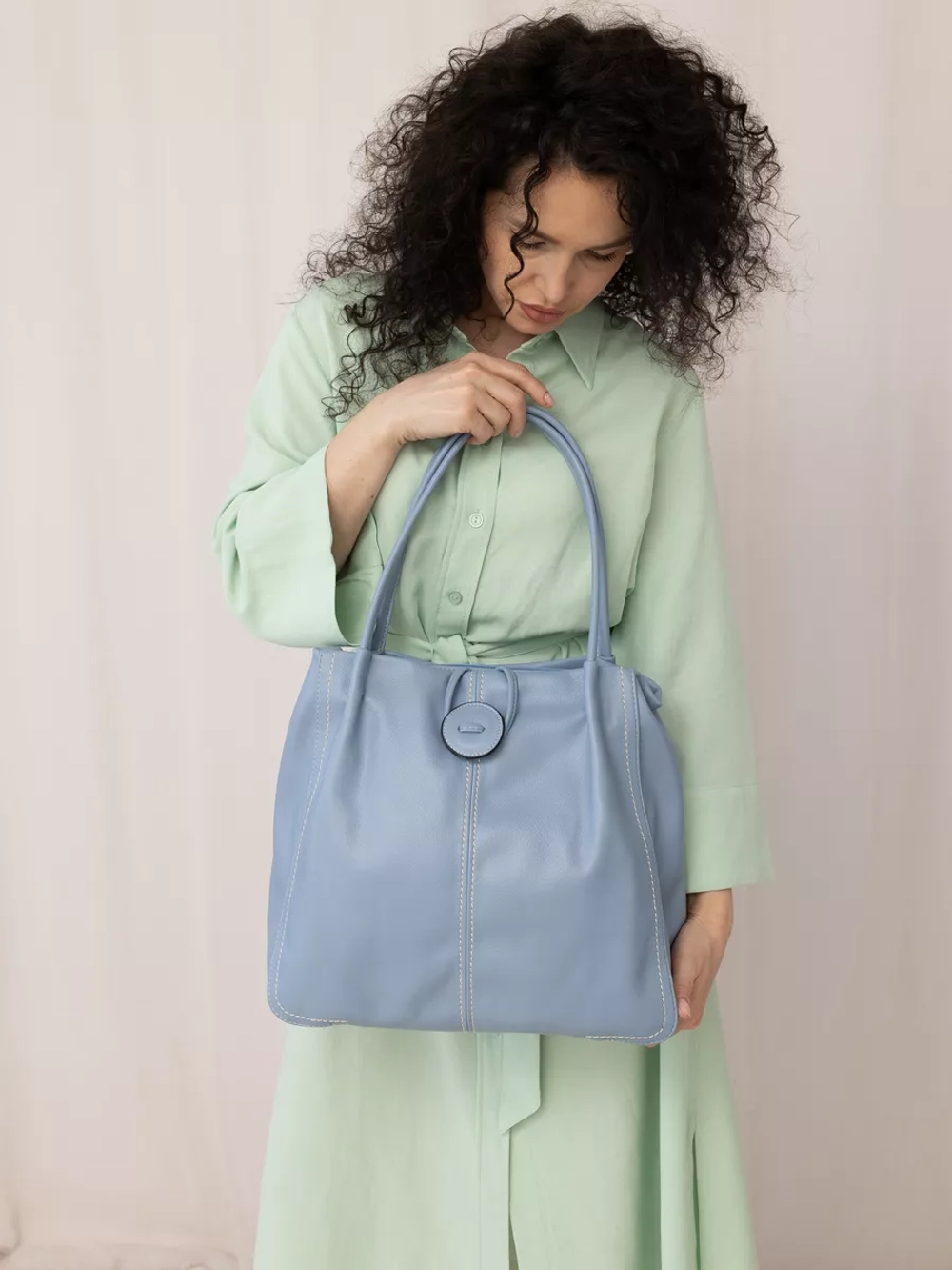 Сумка большая через плечо шоппер мешок