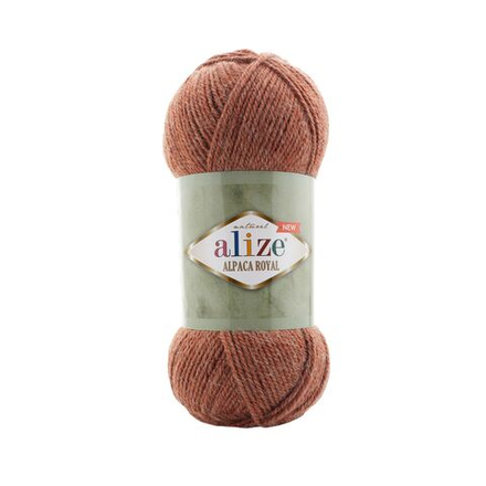 Альпака роял НОВЫЙ (Alpaca royal NEW) пряжа Alize 15%альпака 30%шерсть 55%акрил 5х100г/250м (597 кирпичный)