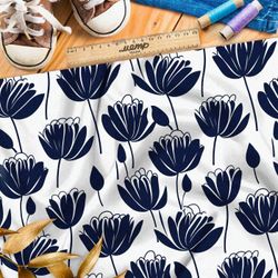 Ткань премиум флис фантазийные цветы