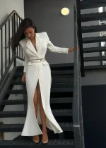 Платье "Four Seasons" с длинным рукавом, белый