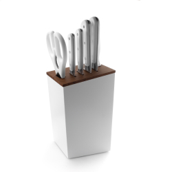 Набор ножей 4шт с ножницами и мусатом в подставке Wuesthof White Classic