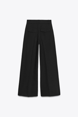 ZARA БРЮКИ С ЗАЩИПАМИ И КЛАПАНАМИ, ЧЕРНЫЙ