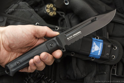 Тактический нож Фельдъегерь AUS-8 Black Titanium Serrated