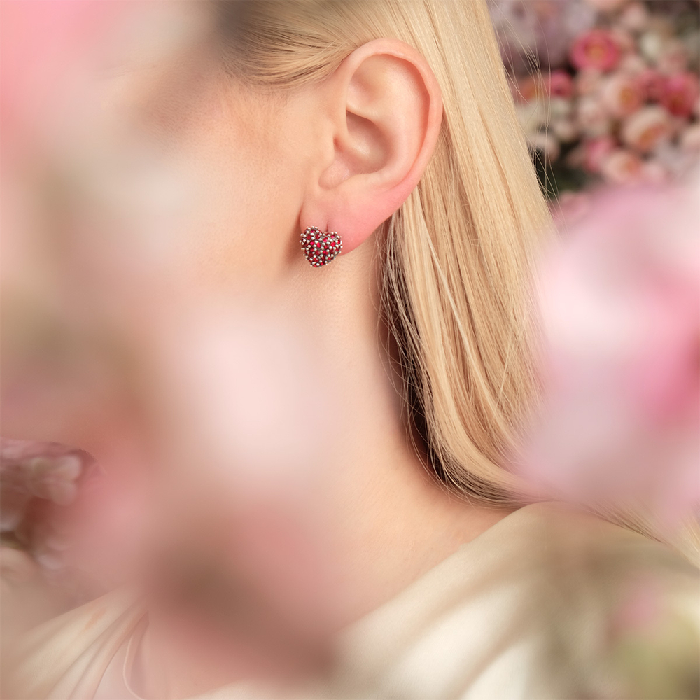 "Кер" серьги в серебряном покрытии из коллекции "Скажи о Любви" от Jenavi с английским замком