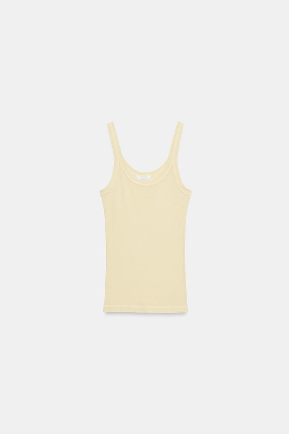 ZARA СВОБОДНАЯ МАЙКА НА БРЕТЕЛЯХ, ЖЕЛТЫЙ