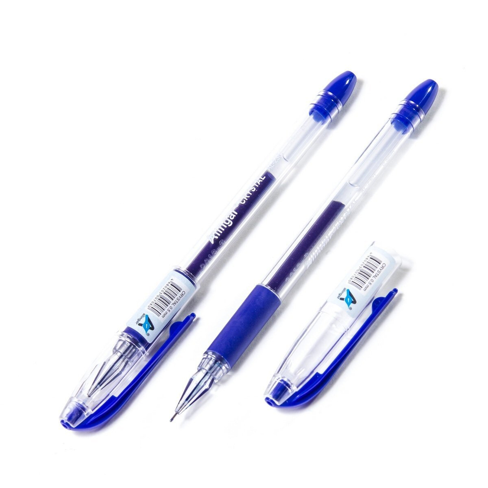 Ручка гелевая Alingar "Cristal" синяя, 0,5мм, корпус прозрачный