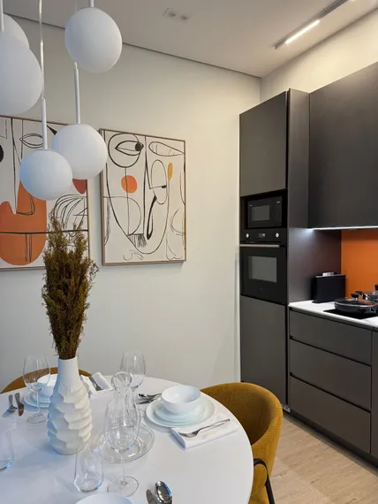 Набор из 2 постеров Sentiment 100х70 см, бежевый, чёрный, оранжевый