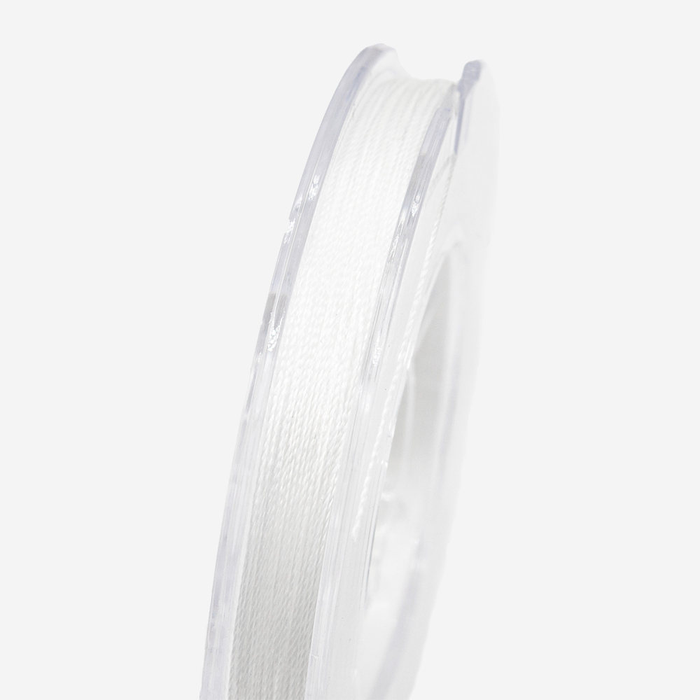 Нить для жемчуга, бусин и бисера, нейлон, оттенок "Белый", 0,2мм