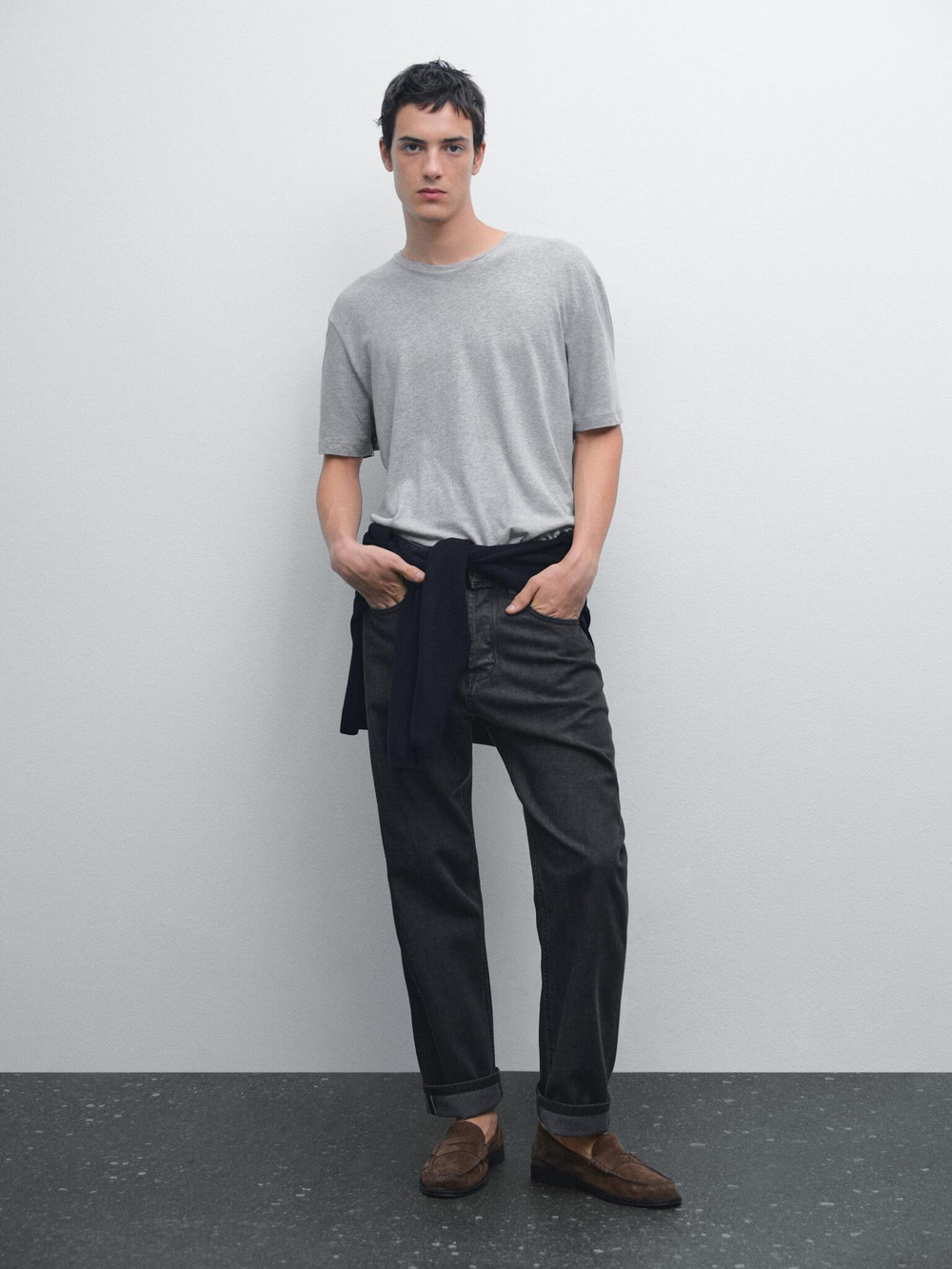 Massimo Dutti Джинсы прямого кроя, угольный