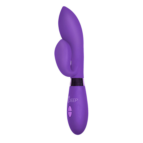 Фиолетовый вибратор 20см с клиторальным отростком Indeep Gina Purple
