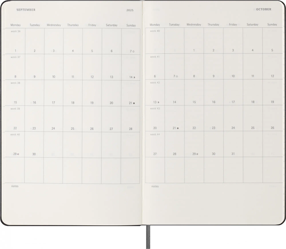 Еженедельник на 2025-2026 гг Moleskine Academic WKNT (DHB18WN3) 13х21см, твердая обложка, черный