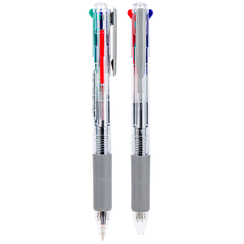 Ручка шариковая DELI "Arris Q182" автоматическая, четырехцветная, 0,7 мм, син/чер/крас/зел, грип