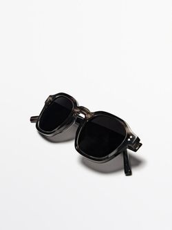 Massimo Dutti Круглые солнцезащитные очки, серый