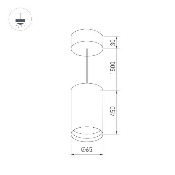 Корпус подвесного светильника Arlight SP-Polo-Hang-Long450-R65 024441(1)