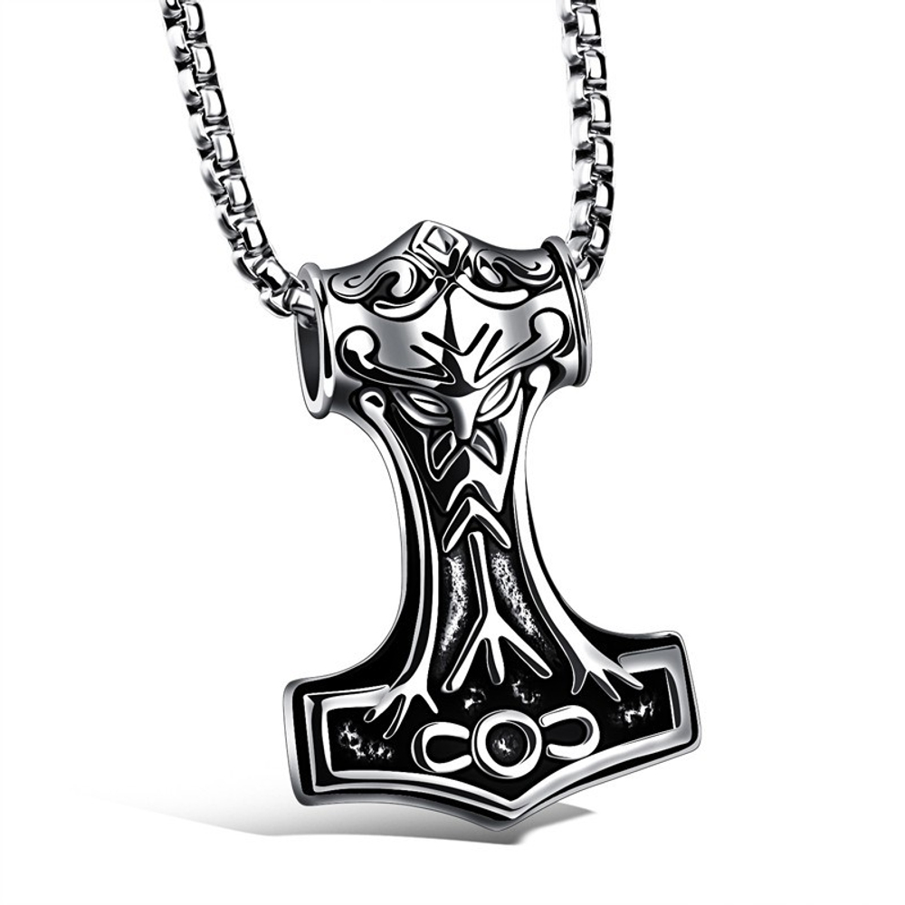Мужской кулон "Молот Тора" Steelman 89293 с цепочкой 55 см
