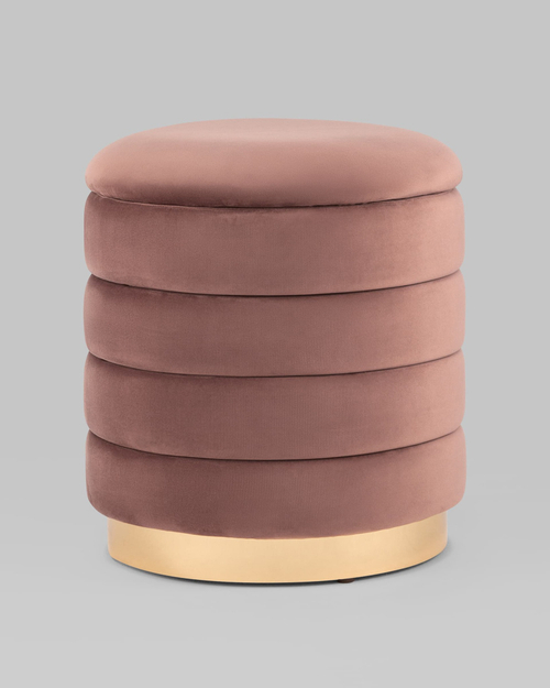 Пуф Франсис с ящиком велюр пыльно-розовый